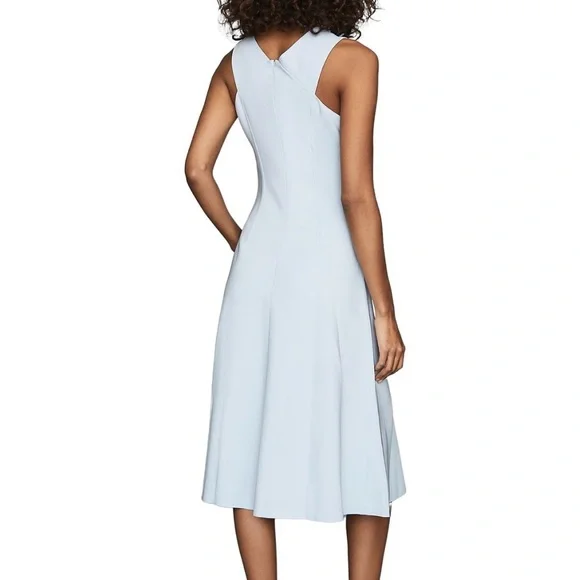 REISS Paige Baby Blue Wedding Guest Dress - Picture 2 of 8